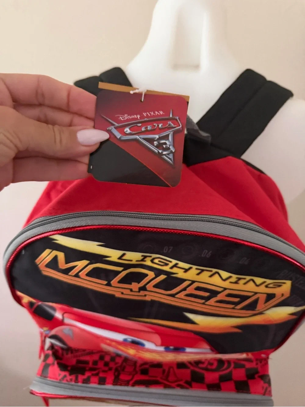 (NWT) Disney Pixar Cars 3 Lightning McQueen School Backpack & Lunch Bag Set